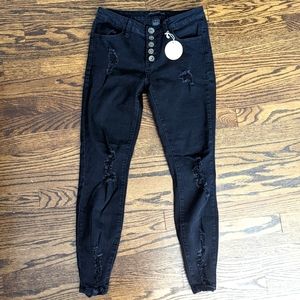 Size 5 Distressed Black Jeans